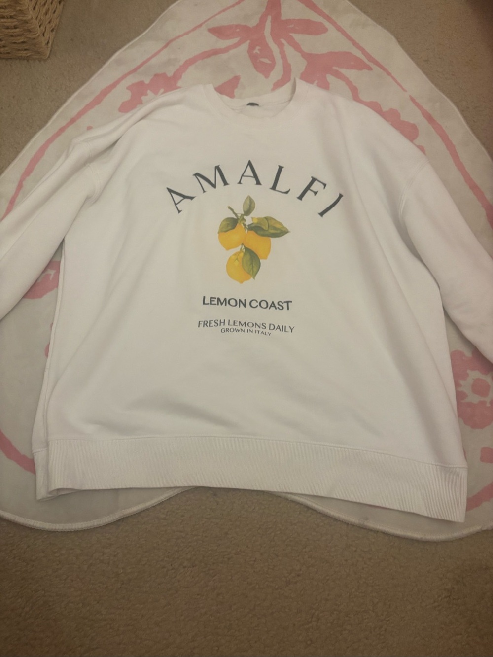 AMALFI Lemon Coast White Crewneck Sweatshirt: Target